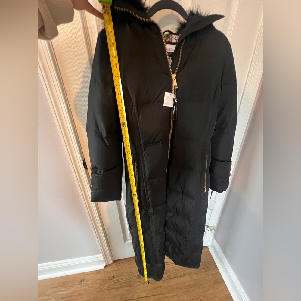 Calvin Klein Black Long Puffer Jacket - Picture 2 of 2